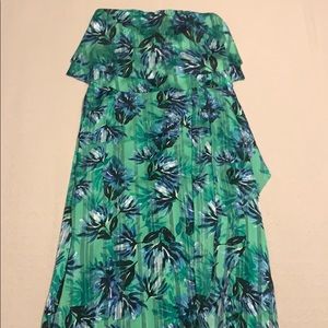 Strapless Gorgeous tropical long ankle dress